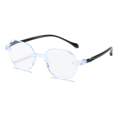 Lightweight frameless anti-blue light reading glasses