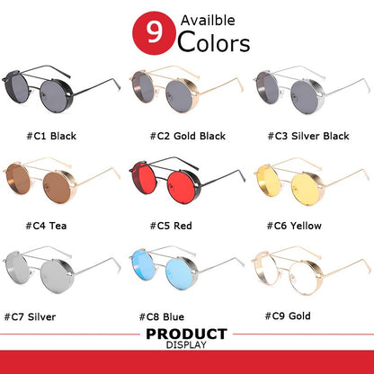 Classic Round Steampunk Sunglasses