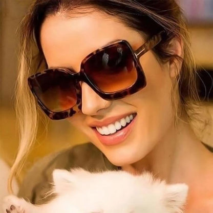 Fashion Square Big Frame Vintage Retro Sunglasses