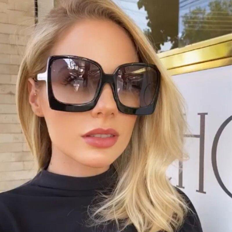 Fashion Square Big Frame Vintage Retro Sunglasses