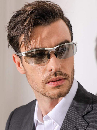 Aluminum Rimless Photochromic Sunglasses