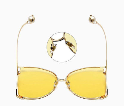 New Brand Pearls Half Round Sunglasses