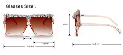 Punk Diamond Rhinestone Eyeglasses UV400