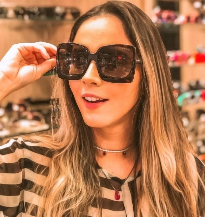 Fashion Square Big Frame Vintage Retro Sunglasses