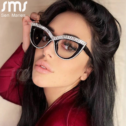 Luxury Cat Eye Diamond Sunglasses UV400
