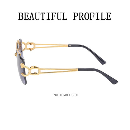 New Retro Rimless Sunglasses