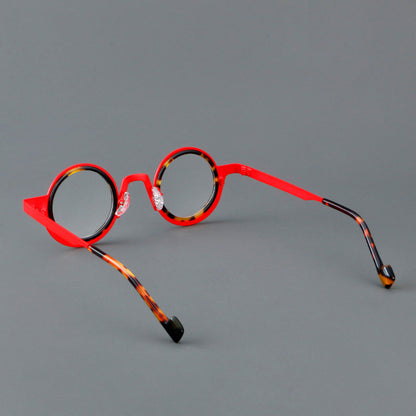 New round frame plate glasses 76868