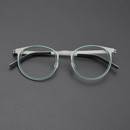 Leander Titanium Vintage Round Eyeglasses Frames