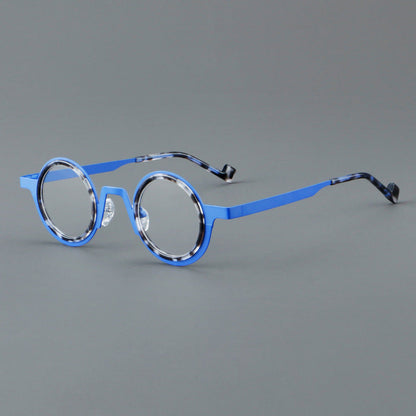 New round frame plate glasses 76868