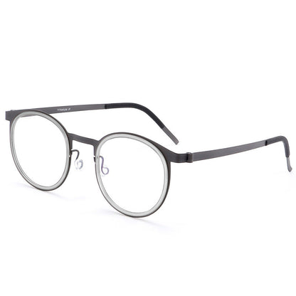 Leander Titanium Vintage Round Eyeglasses Frames