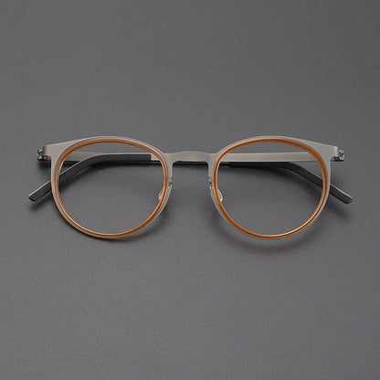 Leander Titanium Vintage Round Eyeglasses Frames