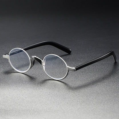 Caden Titanium Round Glasses Frame