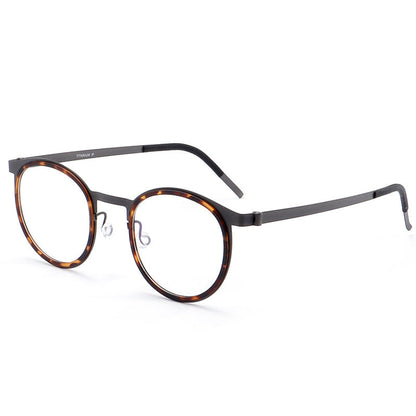 Leander Titanium Vintage Round Eyeglasses Frames