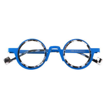 New round frame plate glasses 76868
