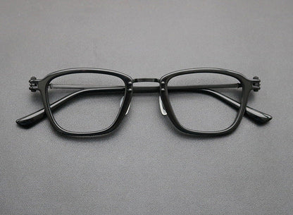 Tiberius Retro Titanium Square Glasses Frame