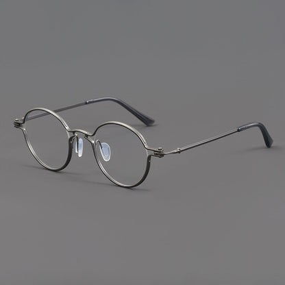 Kian Titanium Vintage Round Eyeglasses Frames
