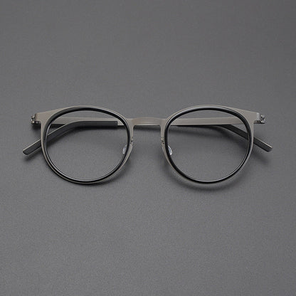 Leander Titanium Vintage Round Eyeglasses Frames