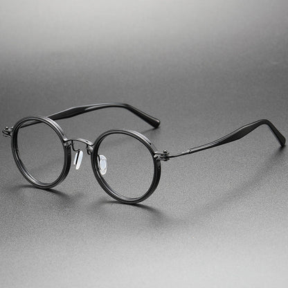 Tadeo Titanium Vintage Round Eyeglasses Frames