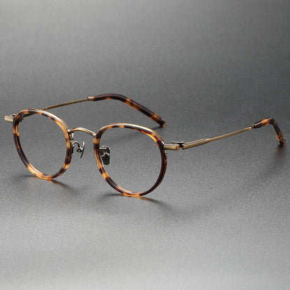 Mika Titanium Vintage Round Eyeglasses Frames