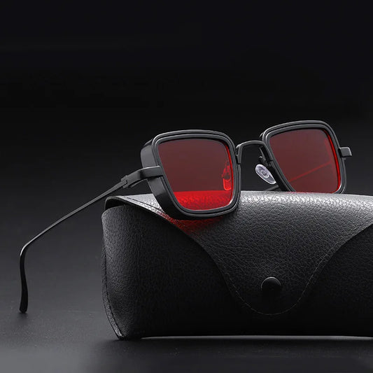 Retro Square Metal Frame Sunglasses