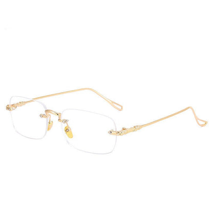 Rimless metal color-changing glasses