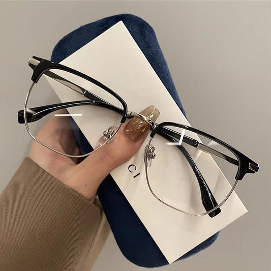 Half-frame plano myopia glasses