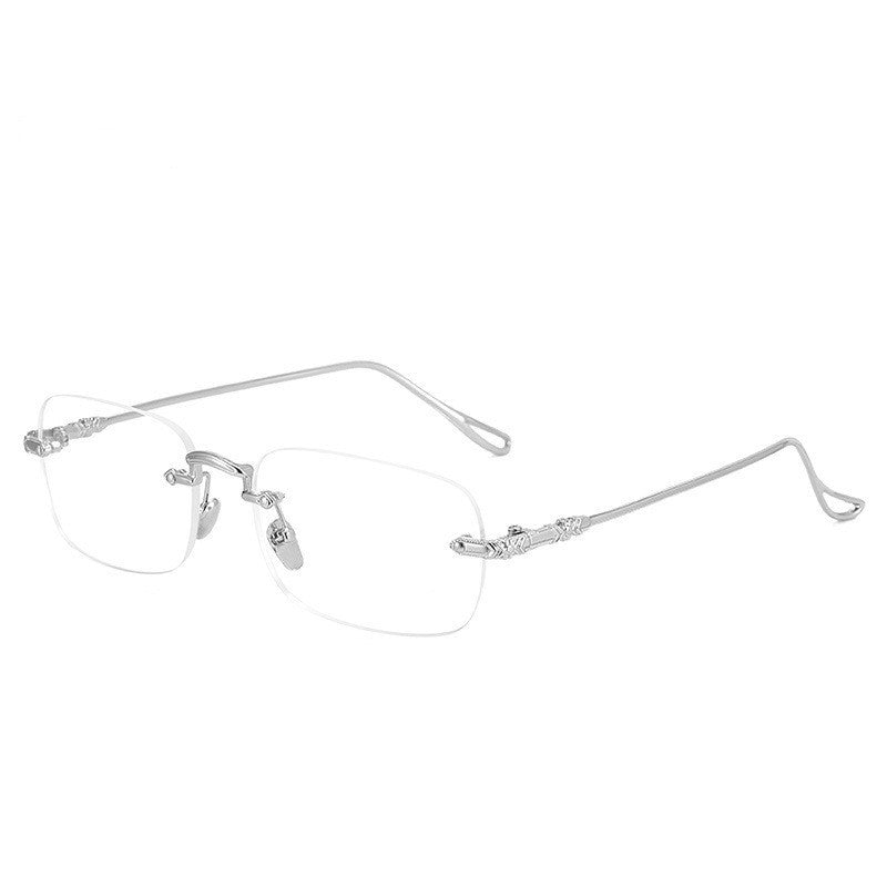 Rimless metal color-changing glasses