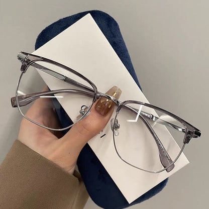 Half-frame plano myopia glasses