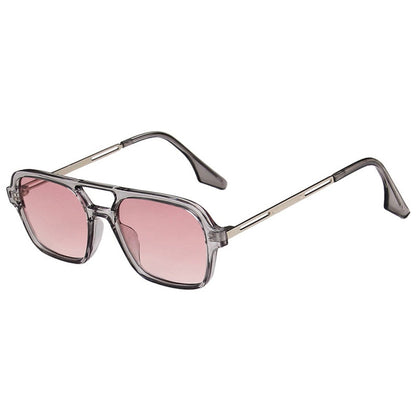 Retro Double Bridges Leopard SunGlasses