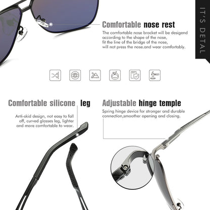 Square Polarized Photochromic Sunglasses