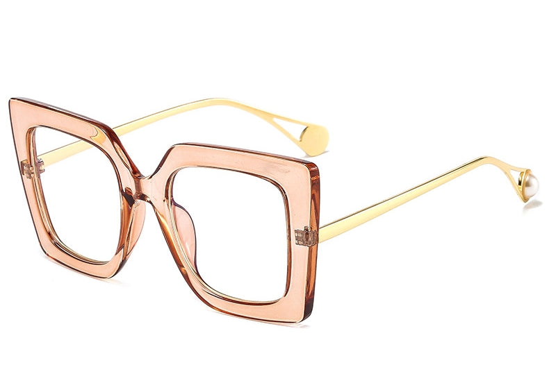 Flower Square Glasses Frames Oversize Eyeglasses