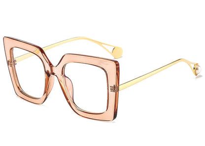Flower Square Glasses Frames Oversize Eyeglasses