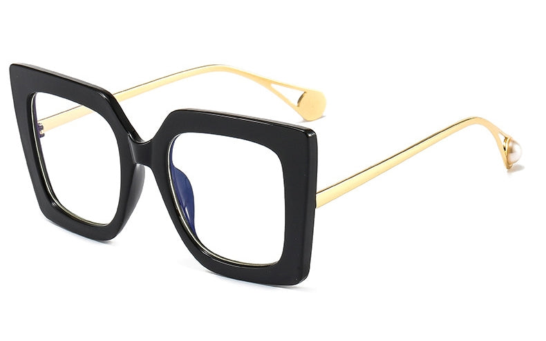 Flower Square Glasses Frames Oversize Eyeglasses