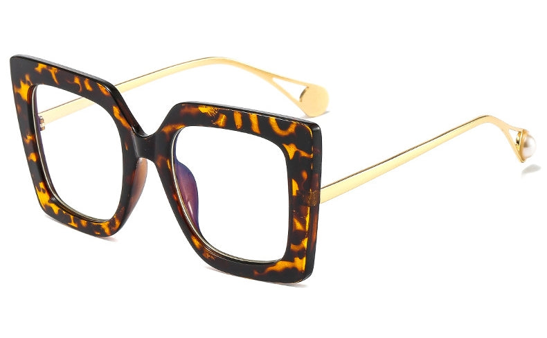 Flower Square Glasses Frames Oversize Eyeglasses