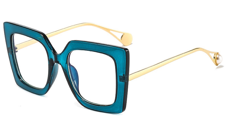 Flower Square Glasses Frames Oversize Eyeglasses