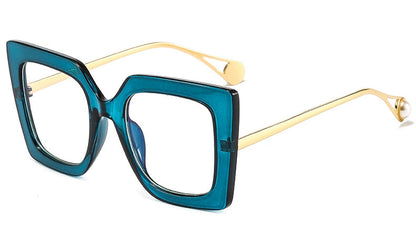 Flower Square Glasses Frames Oversize Eyeglasses