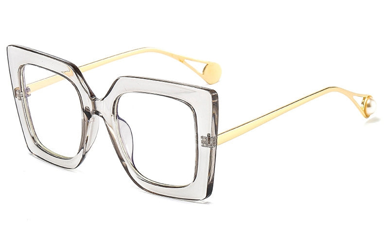 Flower Square Glasses Frames Oversize Eyeglasses
