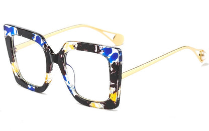 Flower Square Glasses Frames Oversize Eyeglasses
