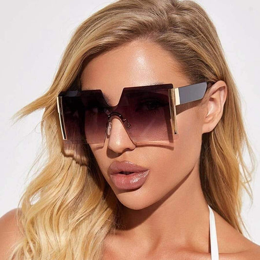 Rimless sunglasses oversized personalized glasses