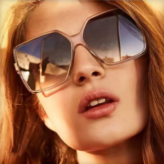 Oversize Gradient Merk Designer leopard Sunglasses