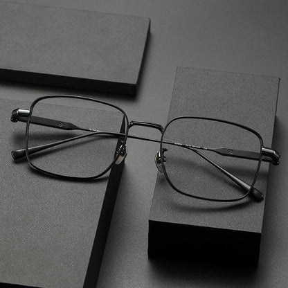 Aran Retro Titanium Square Glasses Frame