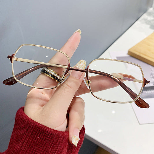 Metal frame hd anti-blue light reading glasses