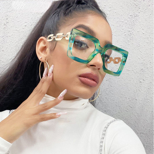 Oversize Square Anti Blue Light Glasses