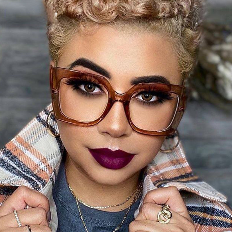 Flower Square Glasses Frames Oversize Eyeglasses