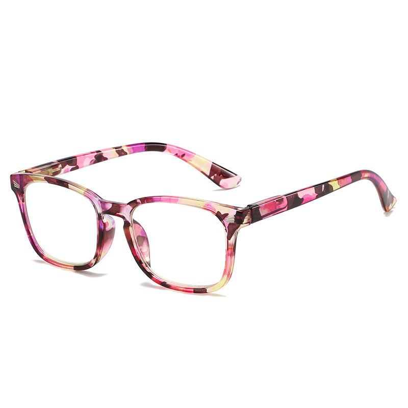 Printed large frame anti-blue light reading glasses