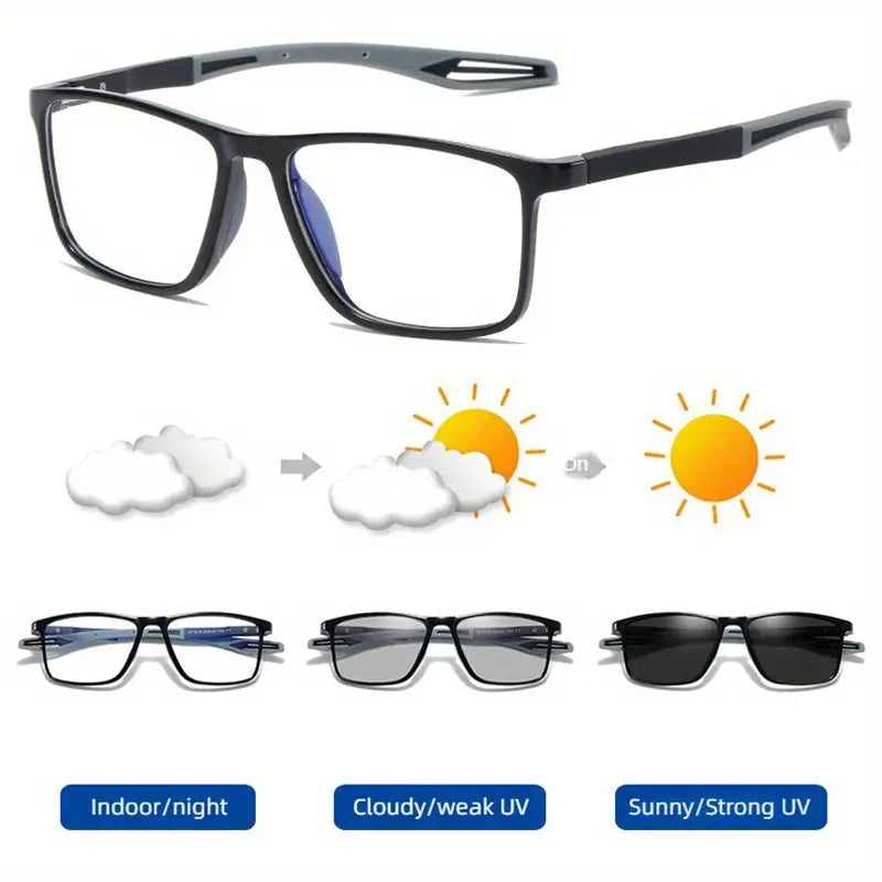 Sports intelligent photochromic nearsighted glasses