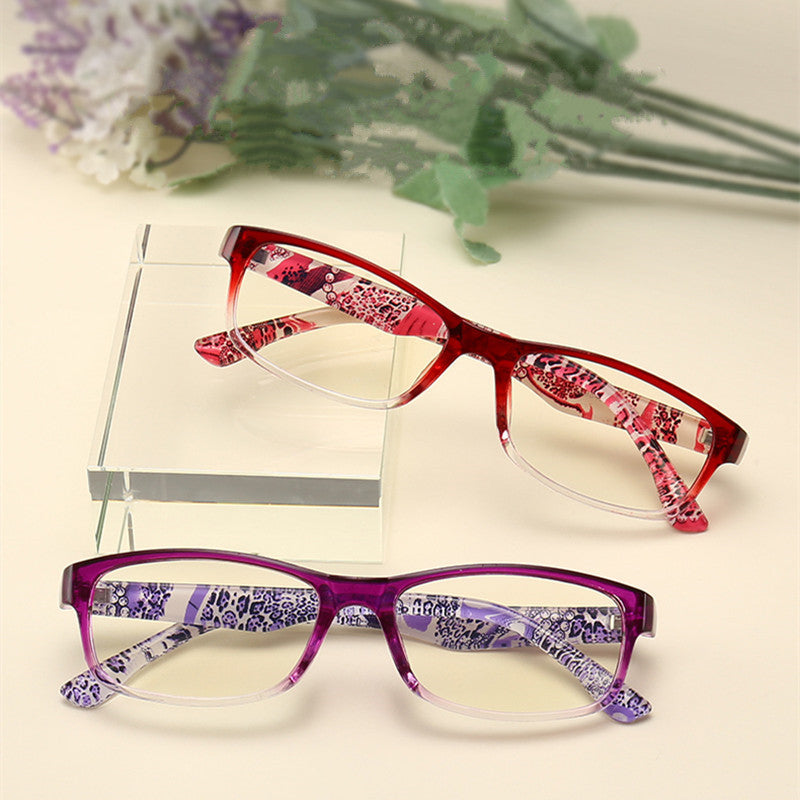 Printed resin anti-blue light reading glasses