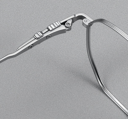 Titanium Geometric Glasses Frame 122205