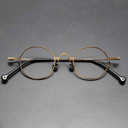 Briar Titanium Vintage Round Eyeglasses Frames