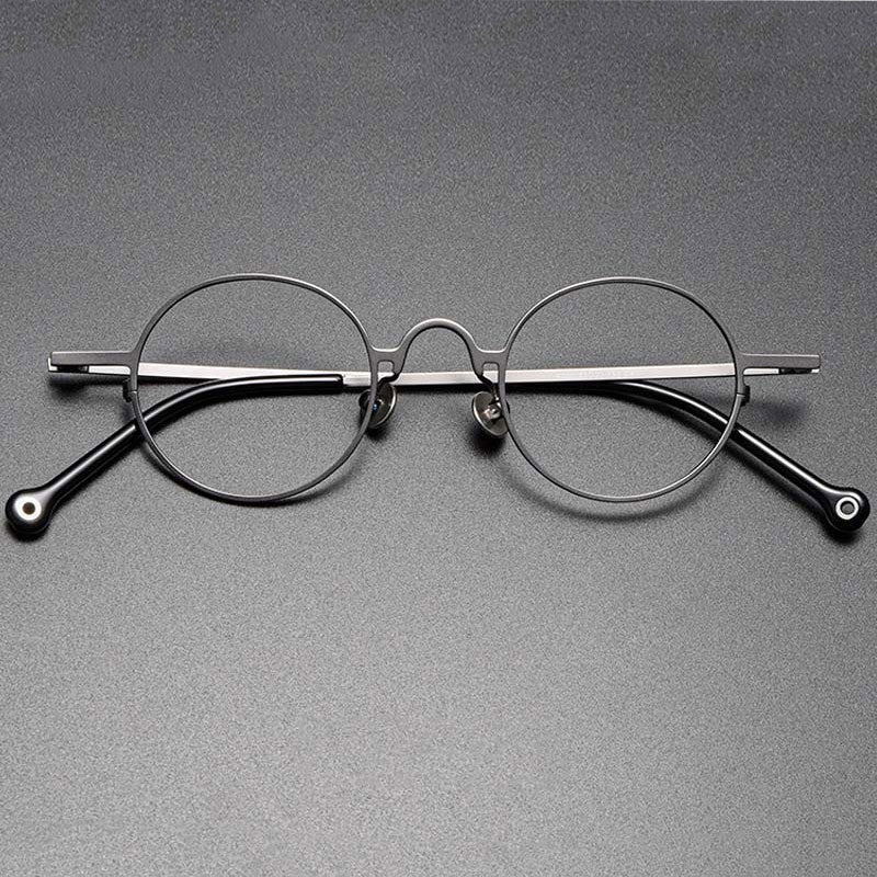 Briar Titanium Vintage Round Eyeglasses Frames